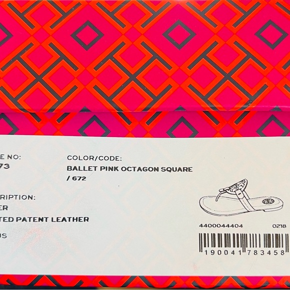 NWB Ballet Pink Octagon square printed patent leather Tory Burch Miller 9.5 - Picture 6 of 7